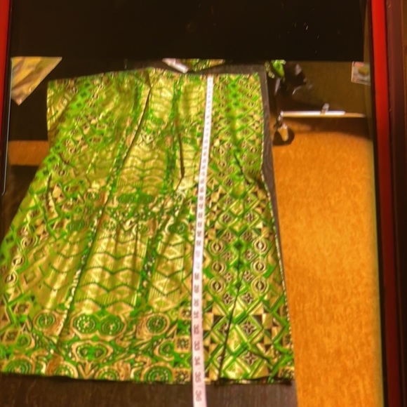 FAD WOMEN 3PC GREEN MULTICOLORED ONE SIZE JACKET SKIRT TANK AFRICAN PRINT SET - Picture 5 of 8